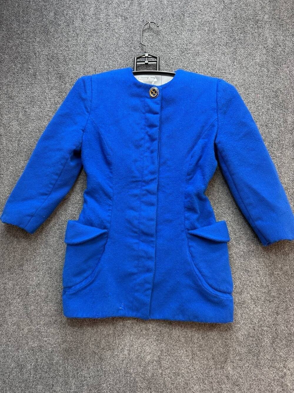Gianni Versace Blue Textured Jacket Womens Size S Italy Vintage Blazer